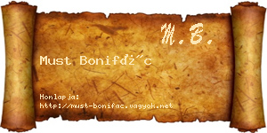Must Bonifác névjegykártya
